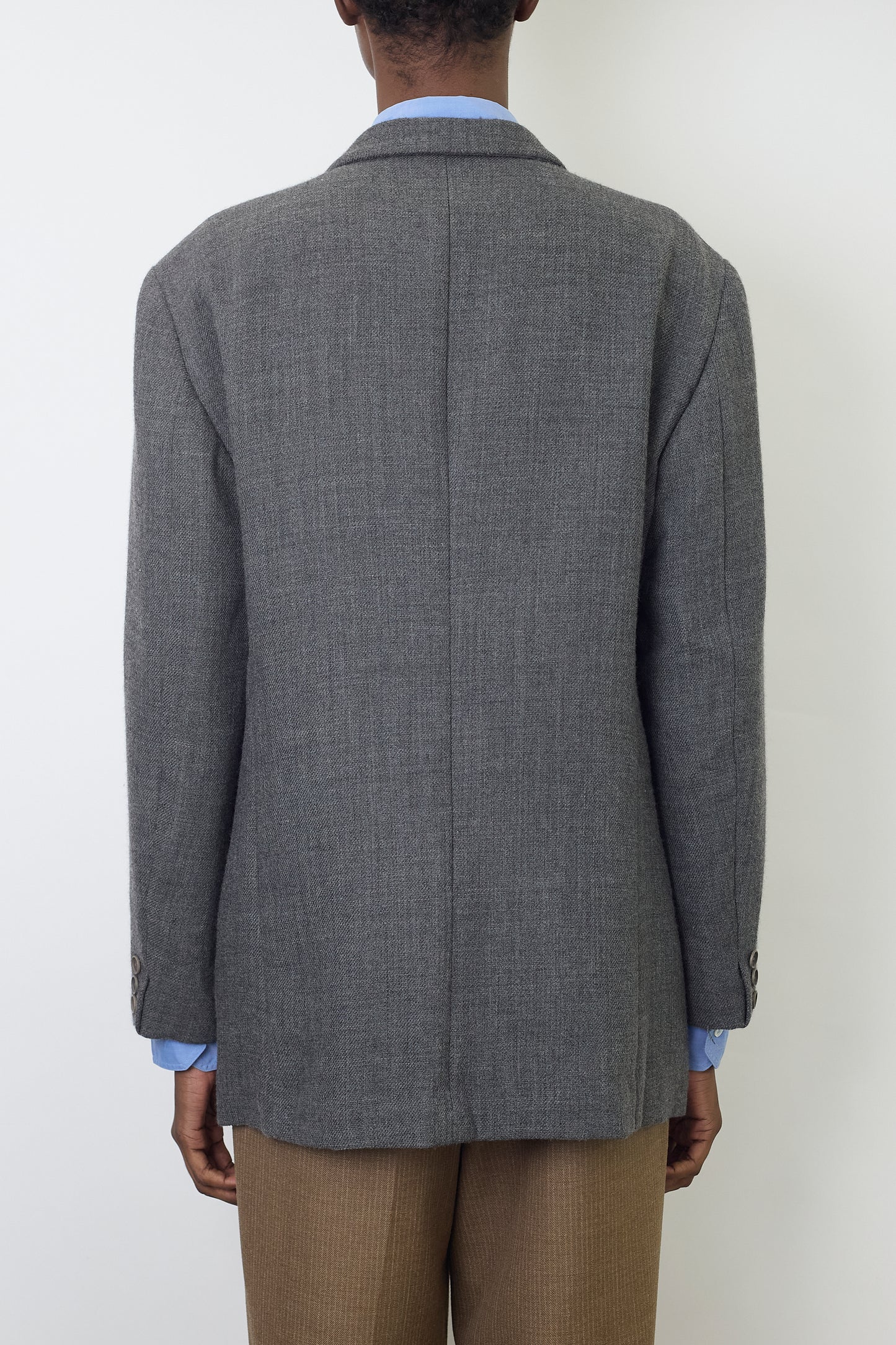 EMPORIO ARMANI GRAY WOOL TAILORED JACKET