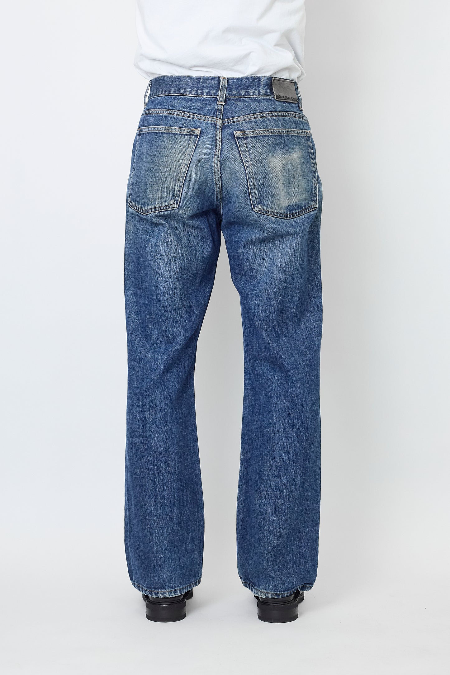 DKNY FADED INDIGO DENIM PANTS MADE IN ITALY