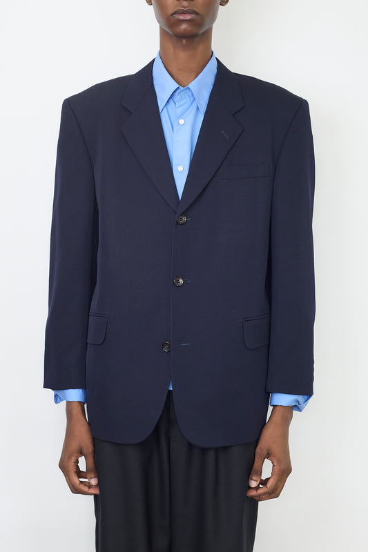 COMME DES GARCONS HOMME WOOL GABARDINE TAILORED JACKET