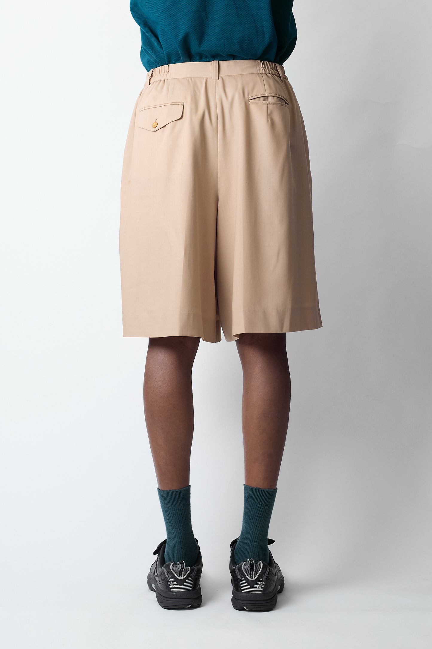 BURBERRY WOOL GABARDINE WIDE SHORT PANTS