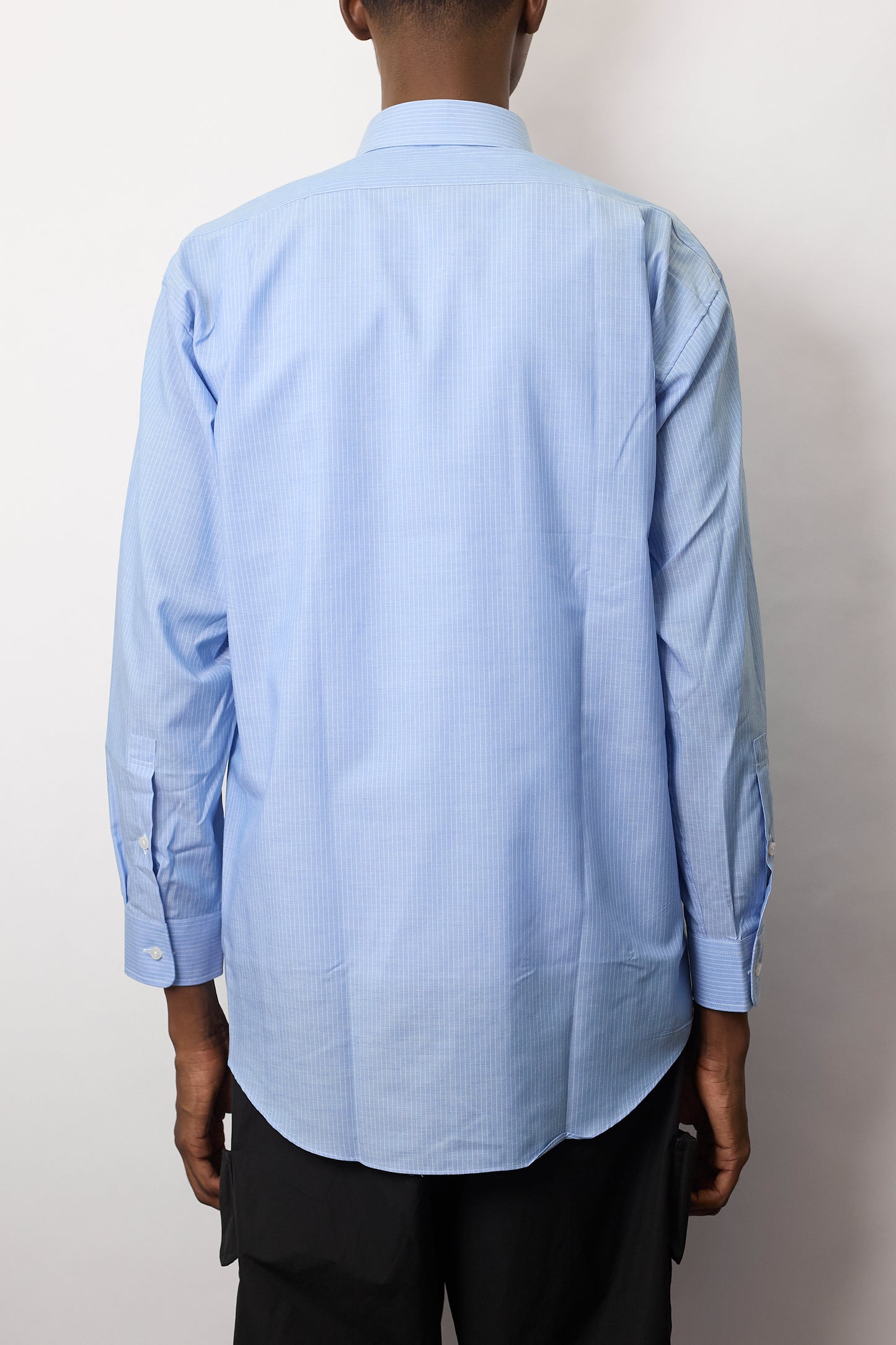 ISSEY MIYAKE SKY BLUE STRIPE WIDE SHIRT