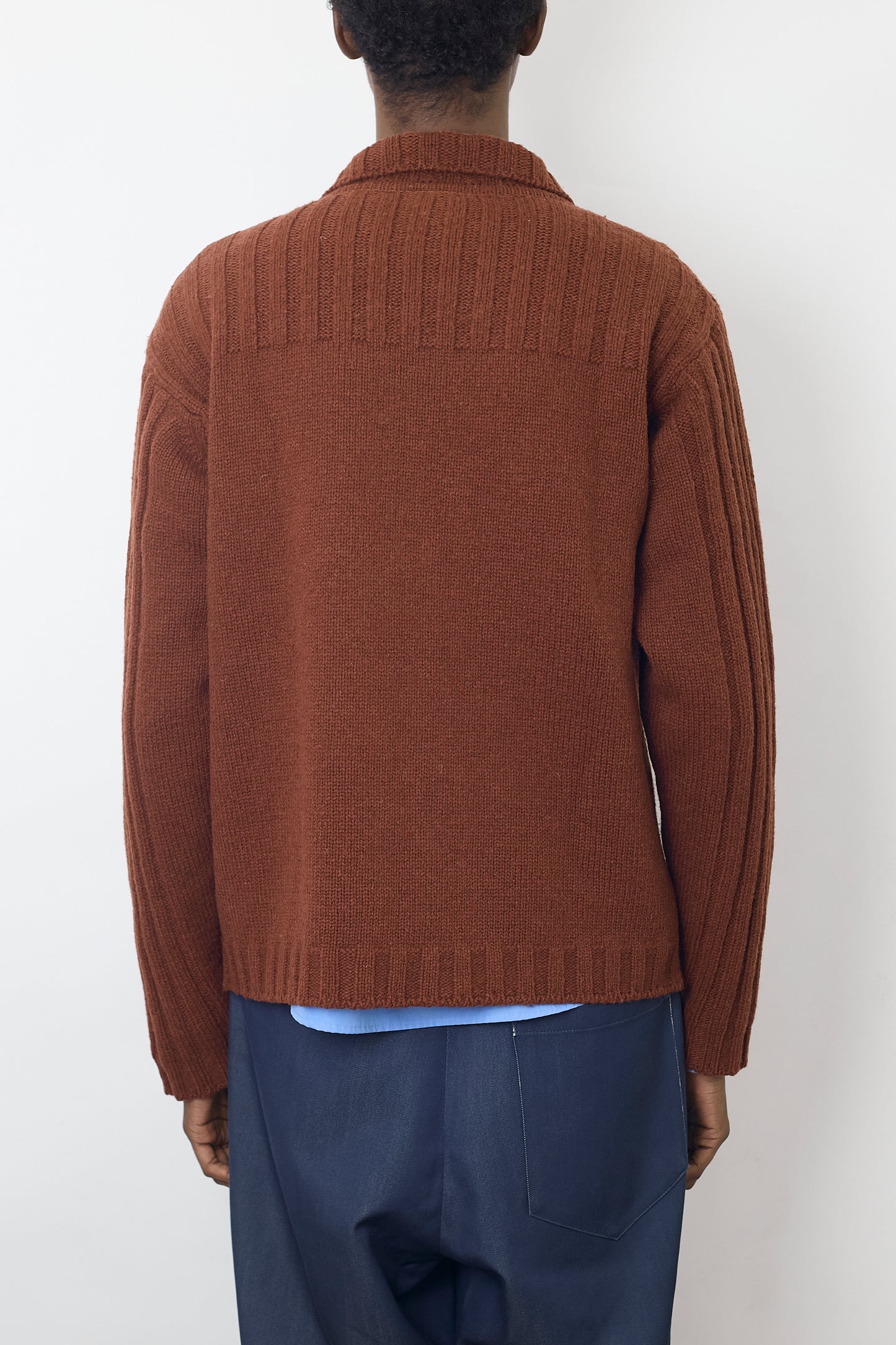 DRIES VAN NOTEN BROWN WOOL KNIT JACKET