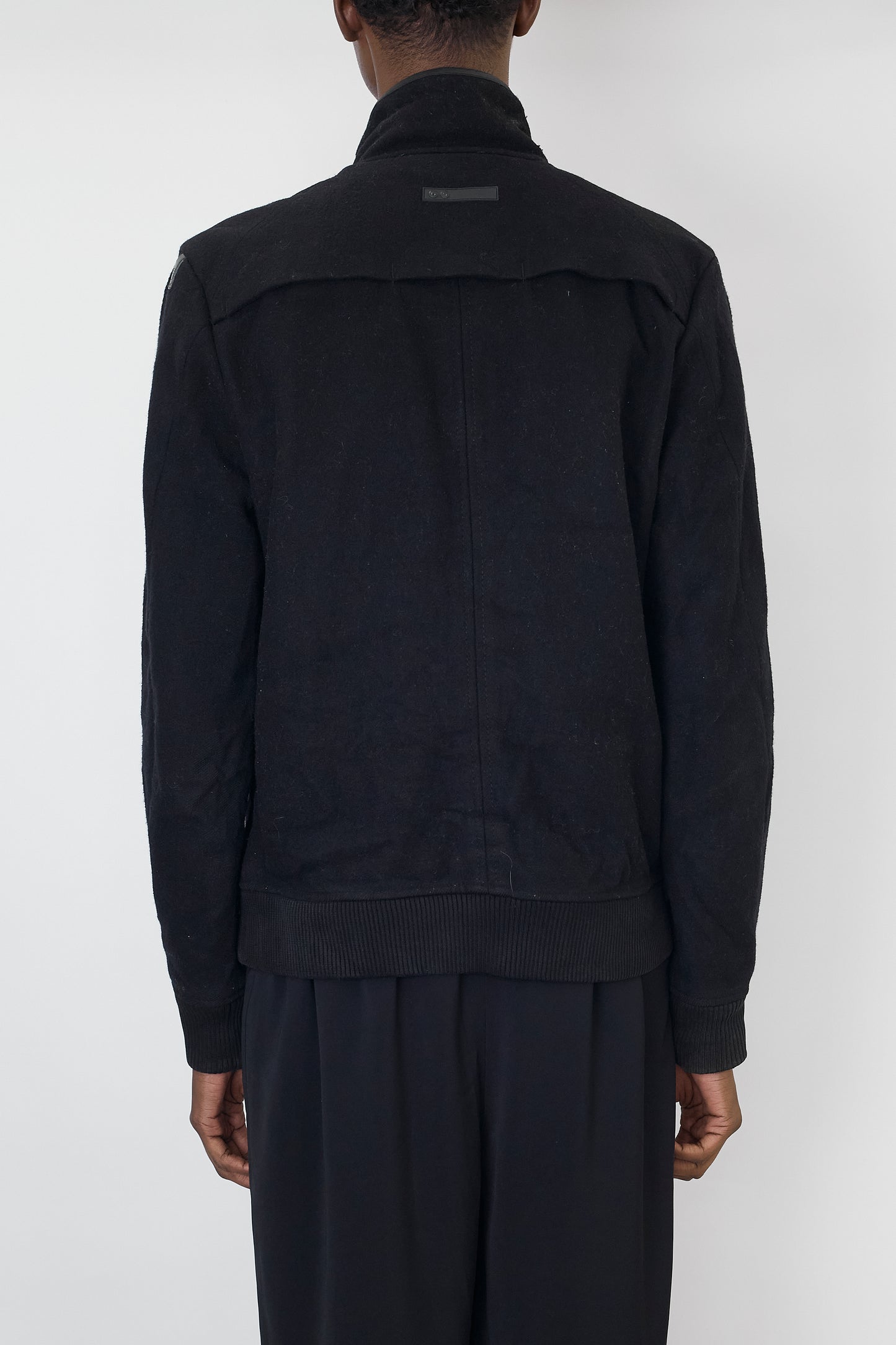 G-STAR RAW DESIGNED BLACK WOOL SHORT JACKET