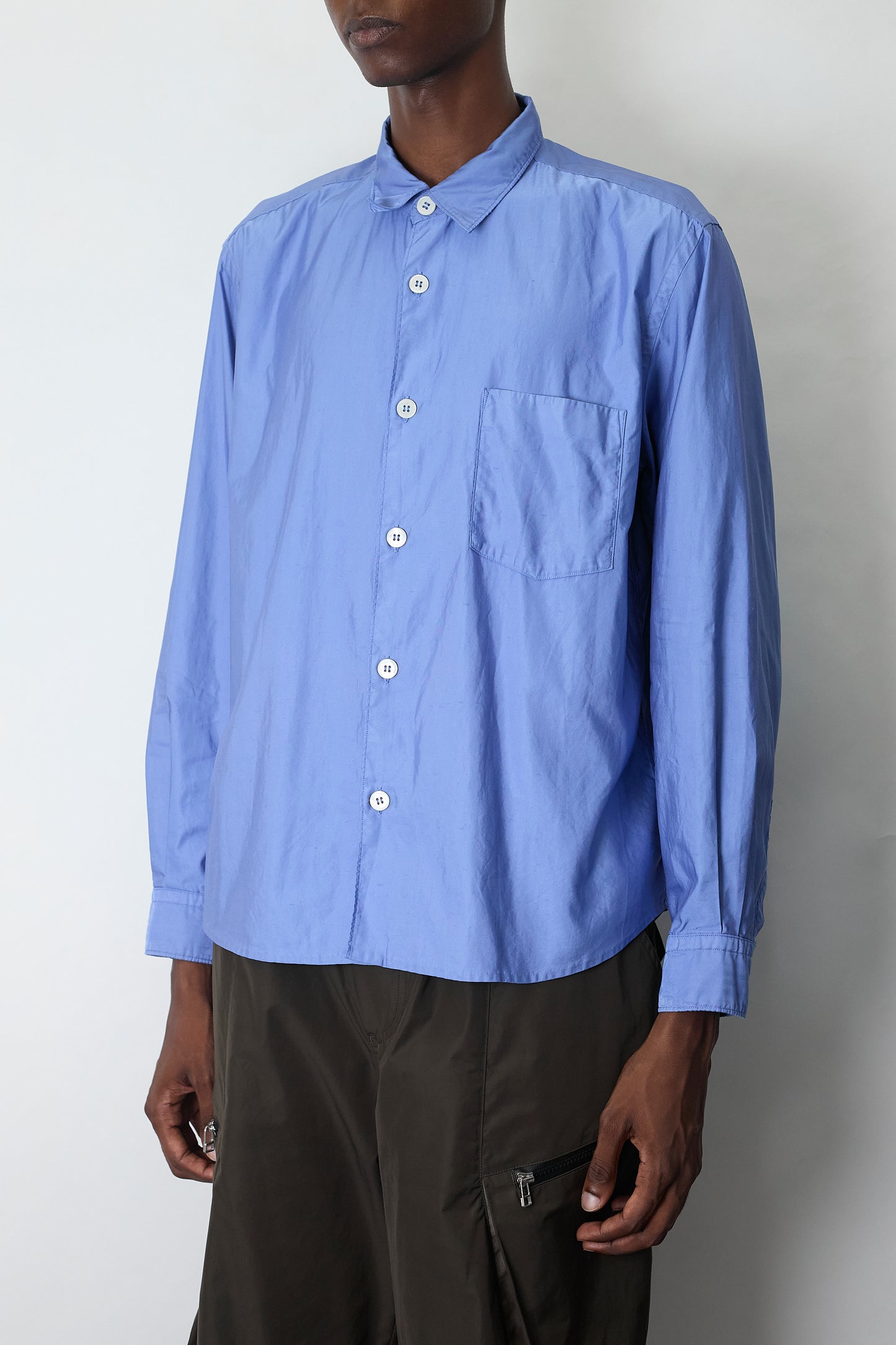 COMME DES GARCONS HOMME SKY BLUE WIDE SHORT SHIRT