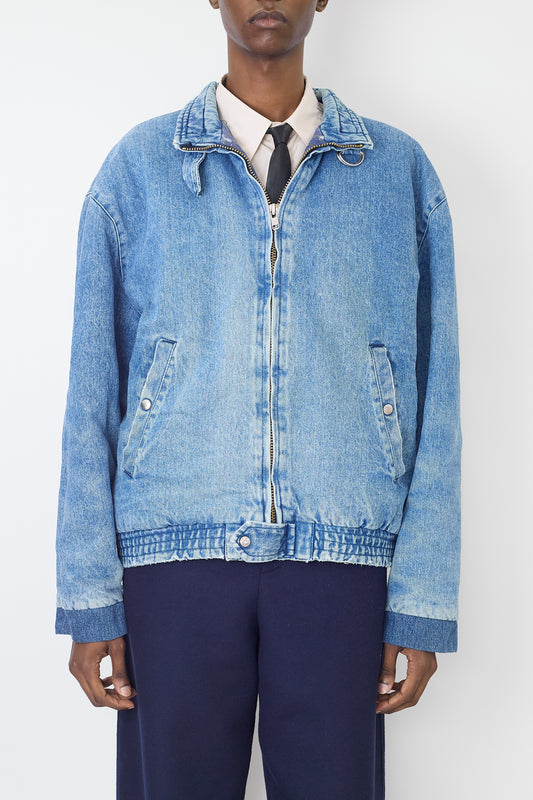 VINTAGE DESIGNED BLUE DENIM JACKET