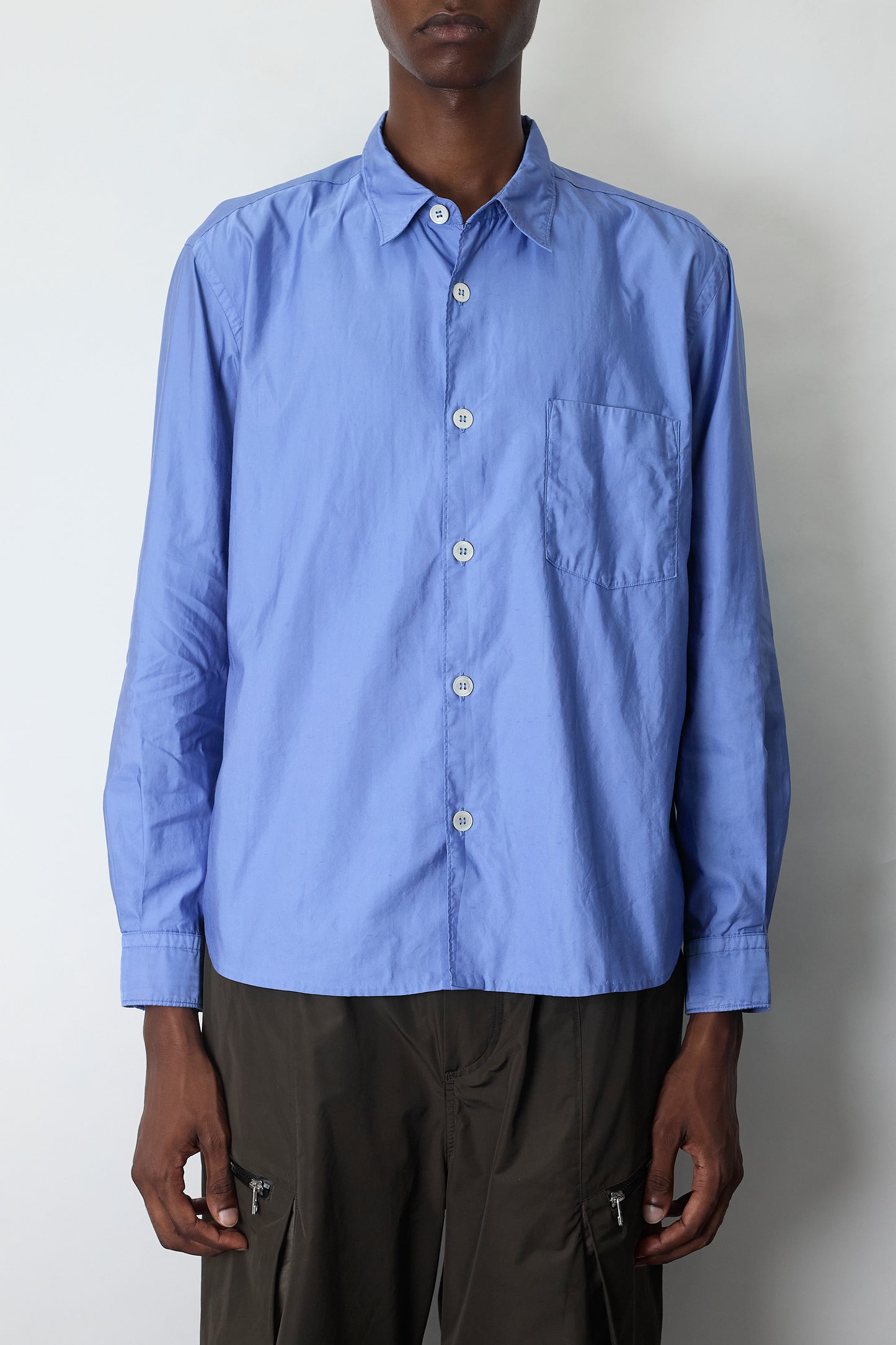 COMME DES GARCONS HOMME SKY BLUE WIDE SHORT SHIRT