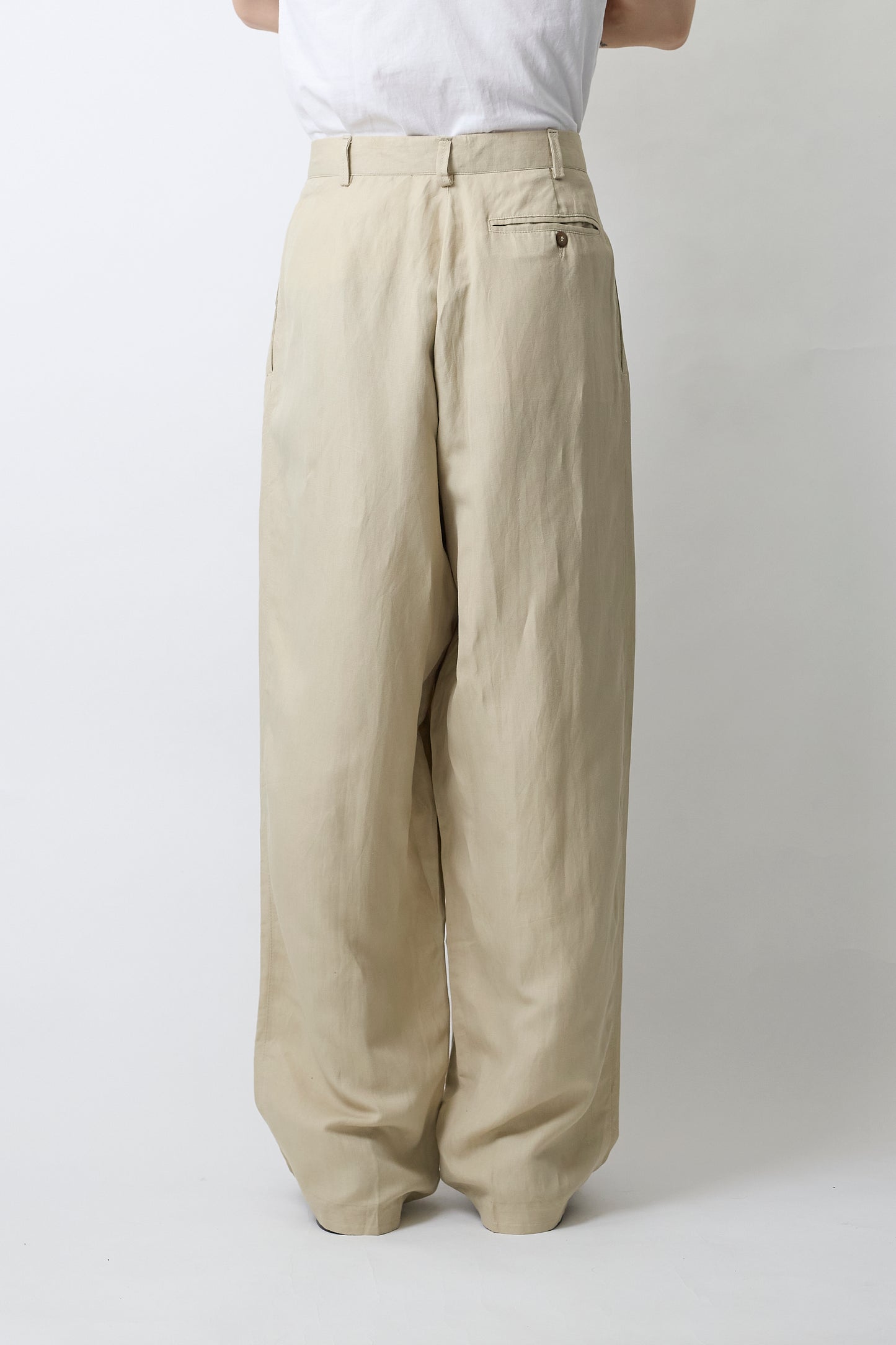 EMPORIO ARMANI BEIGE WIDE PANTS MADE IN ITALY