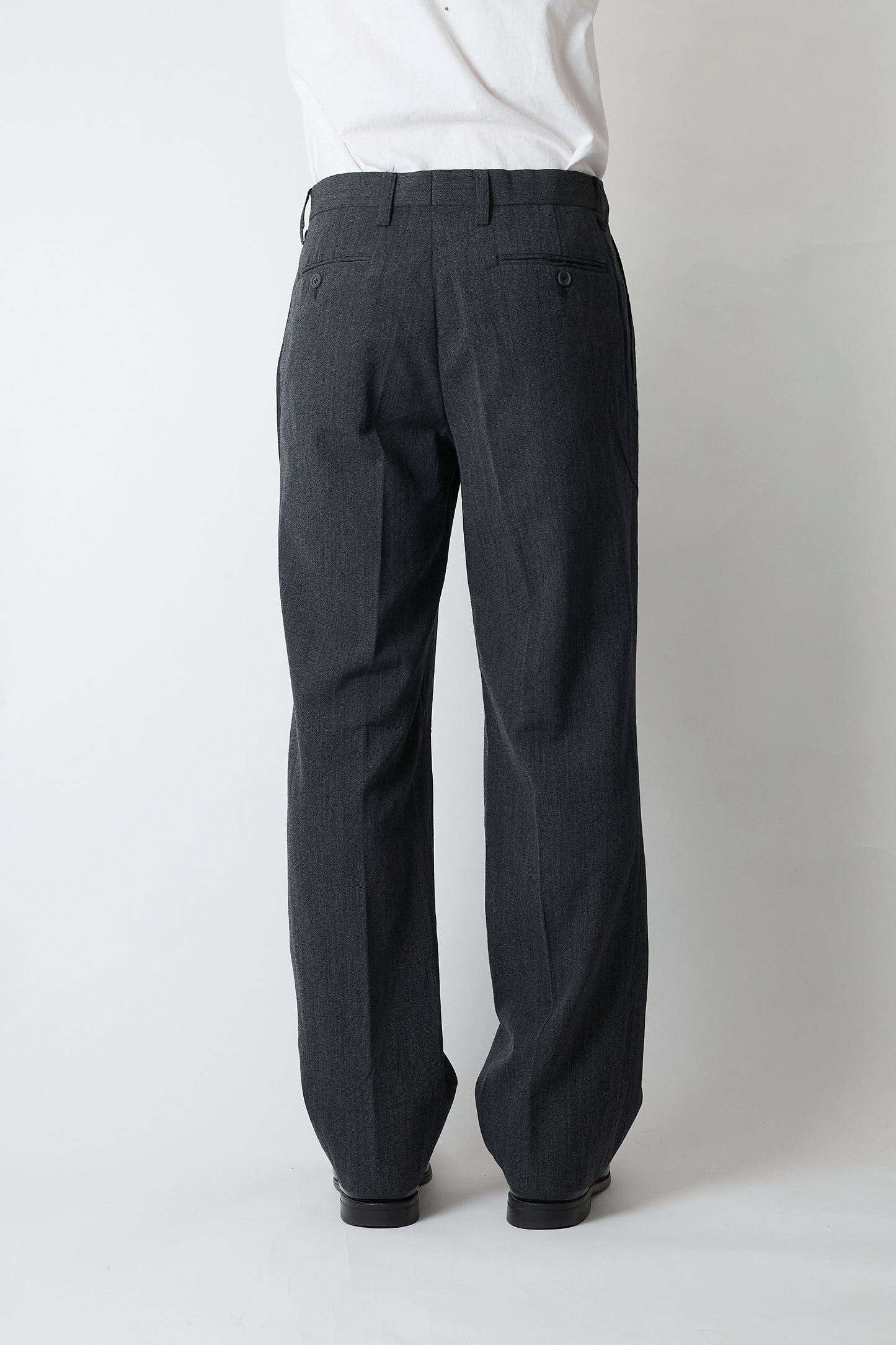 ISSEY MIYAKE MEN GRAY WOOL WIDE PANTS