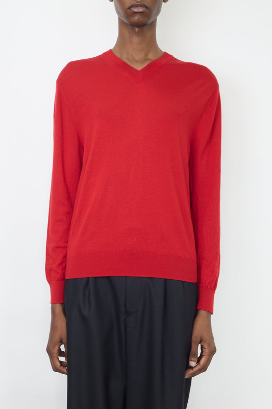 PAUL SMITH RED WOOL KNIT