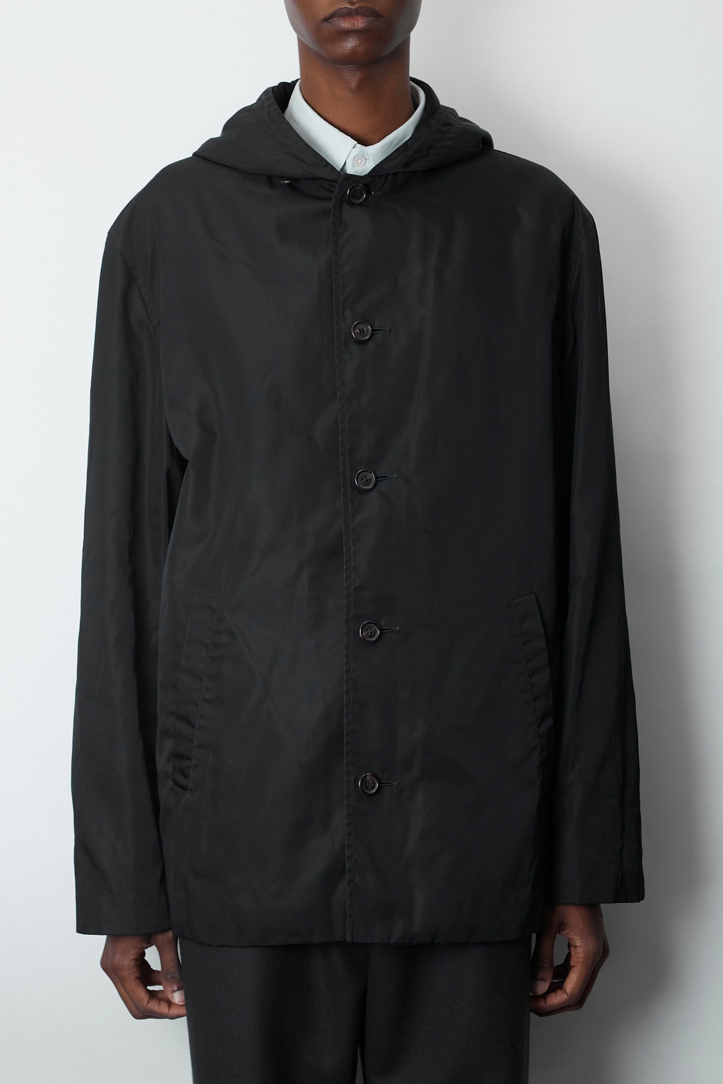 PRADA BLACK TECH NYLON HOODIE JACKET