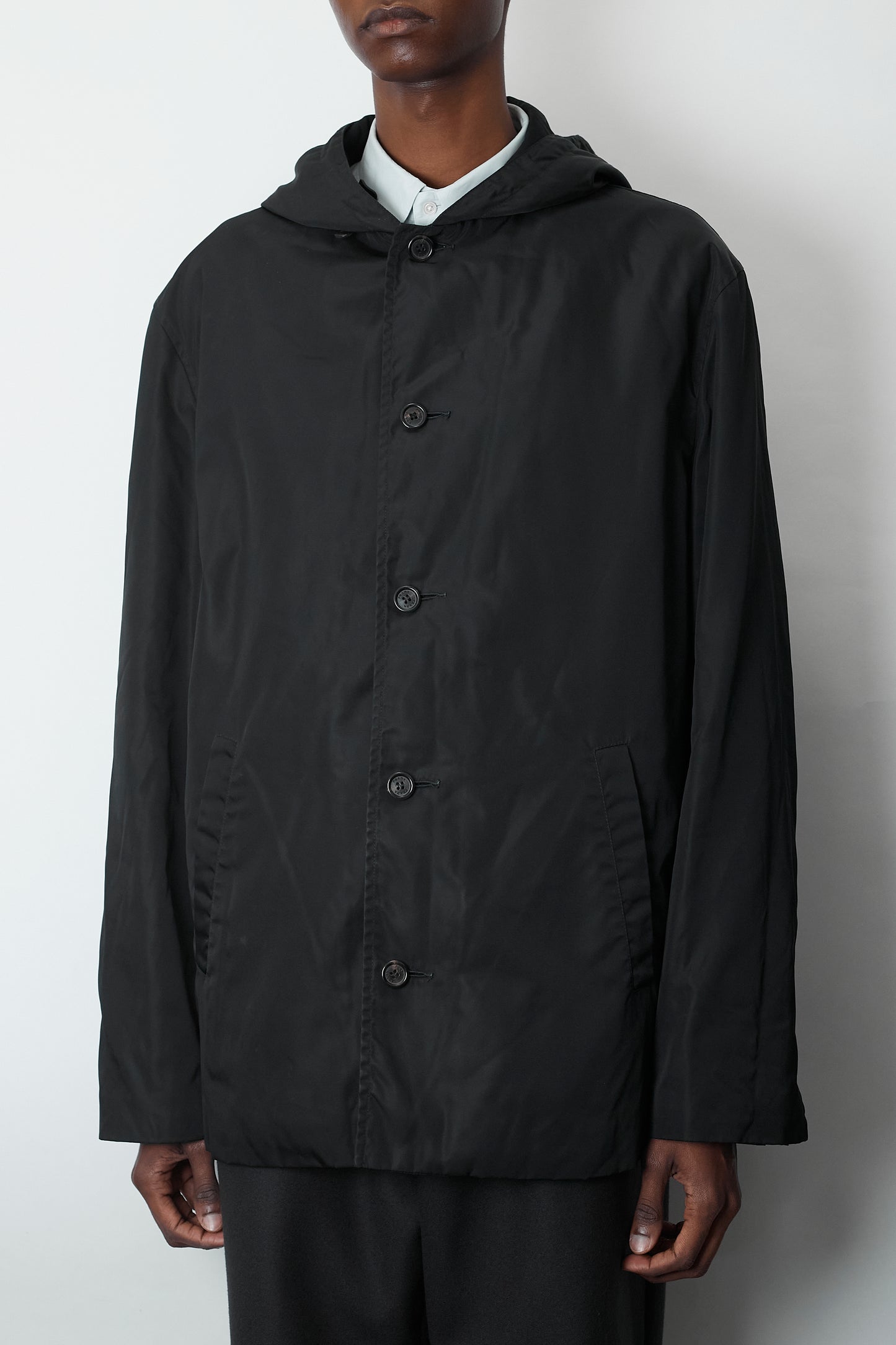 PRADA BLACK TECH NYLON HOODIE JACKET