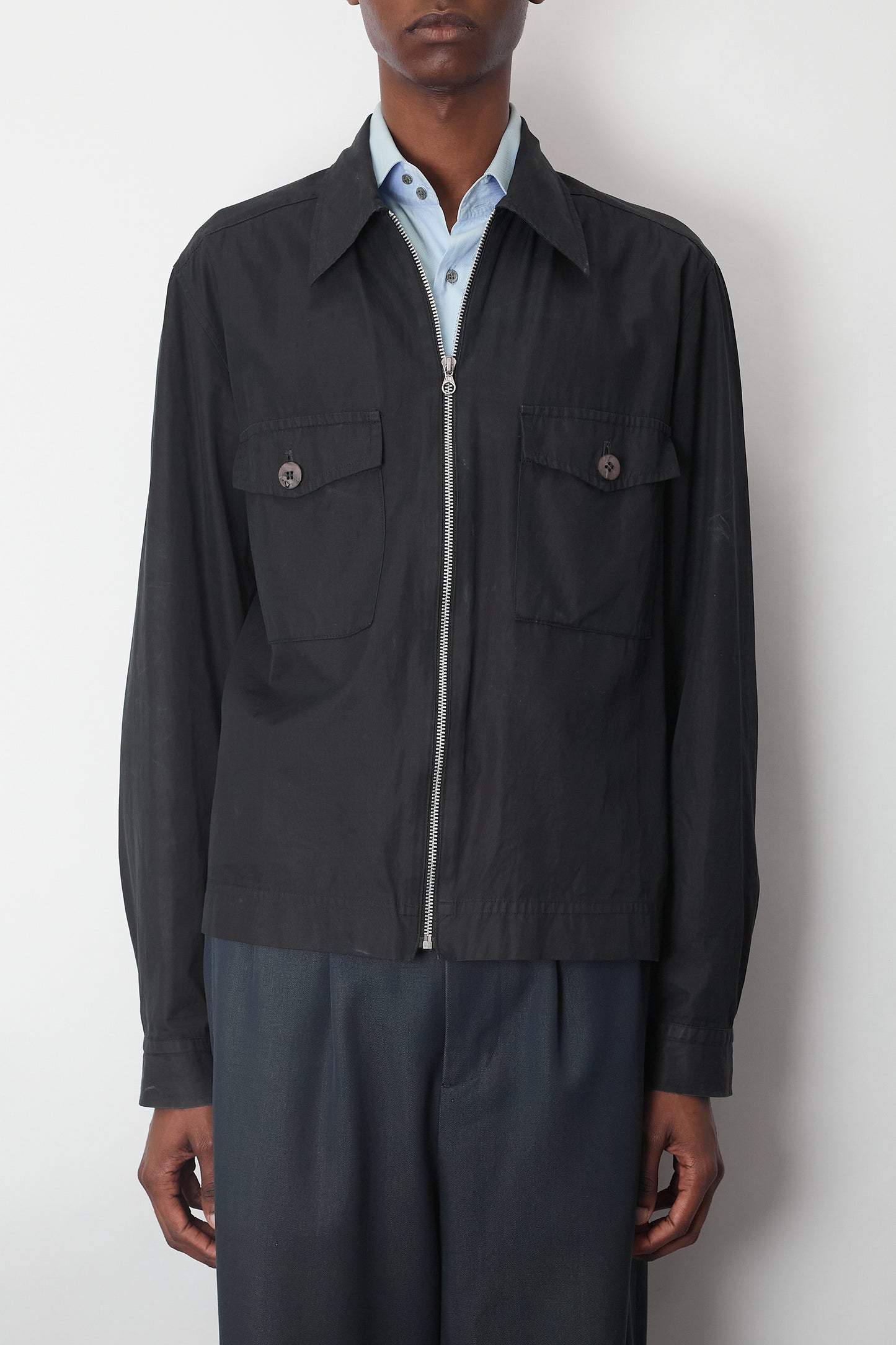 DRIES VAN NOTEN COTTON SHORT ZIP UP JACKET