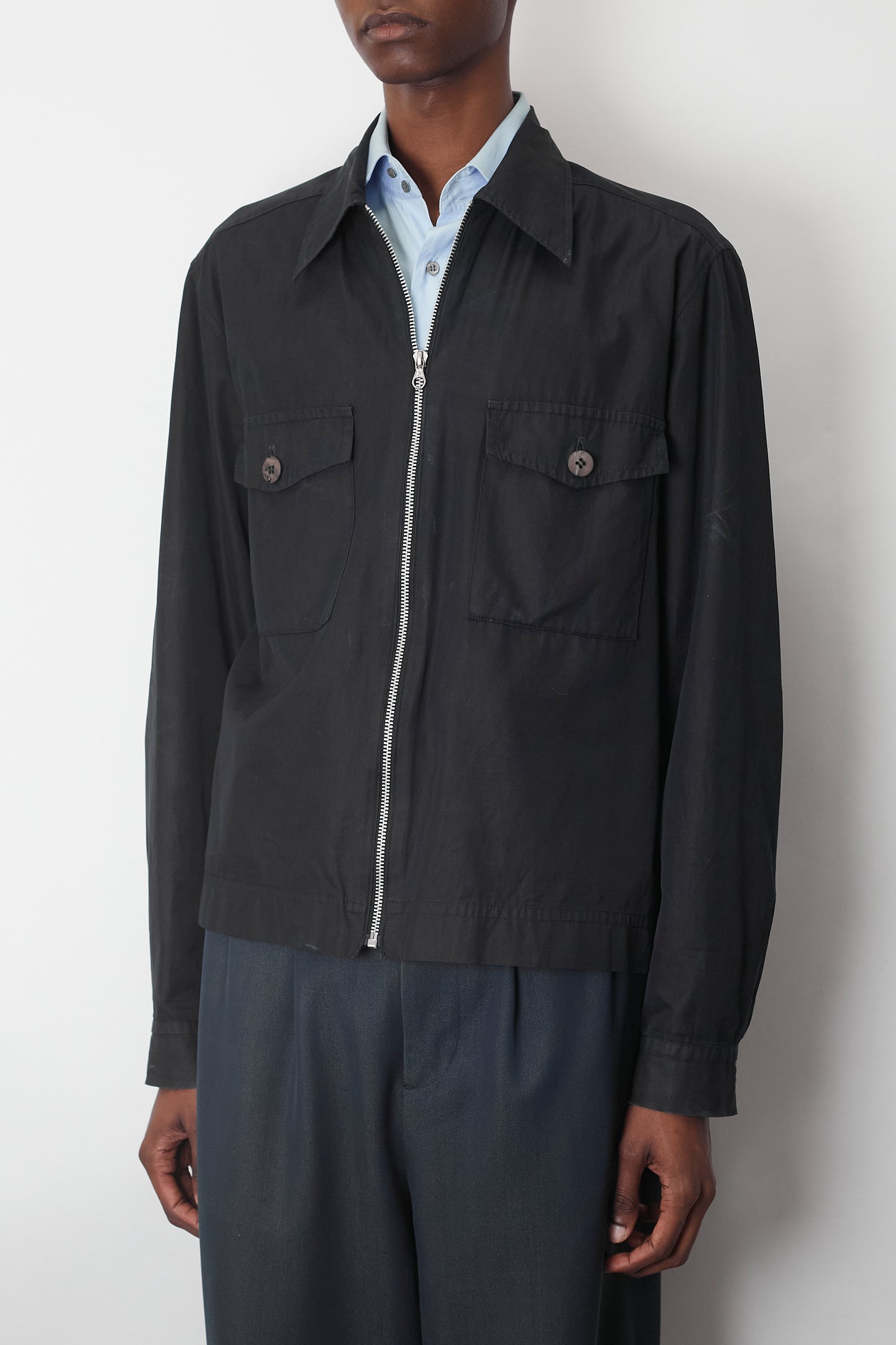 DRIES VAN NOTEN COTTON SHORT ZIP UP JACKET