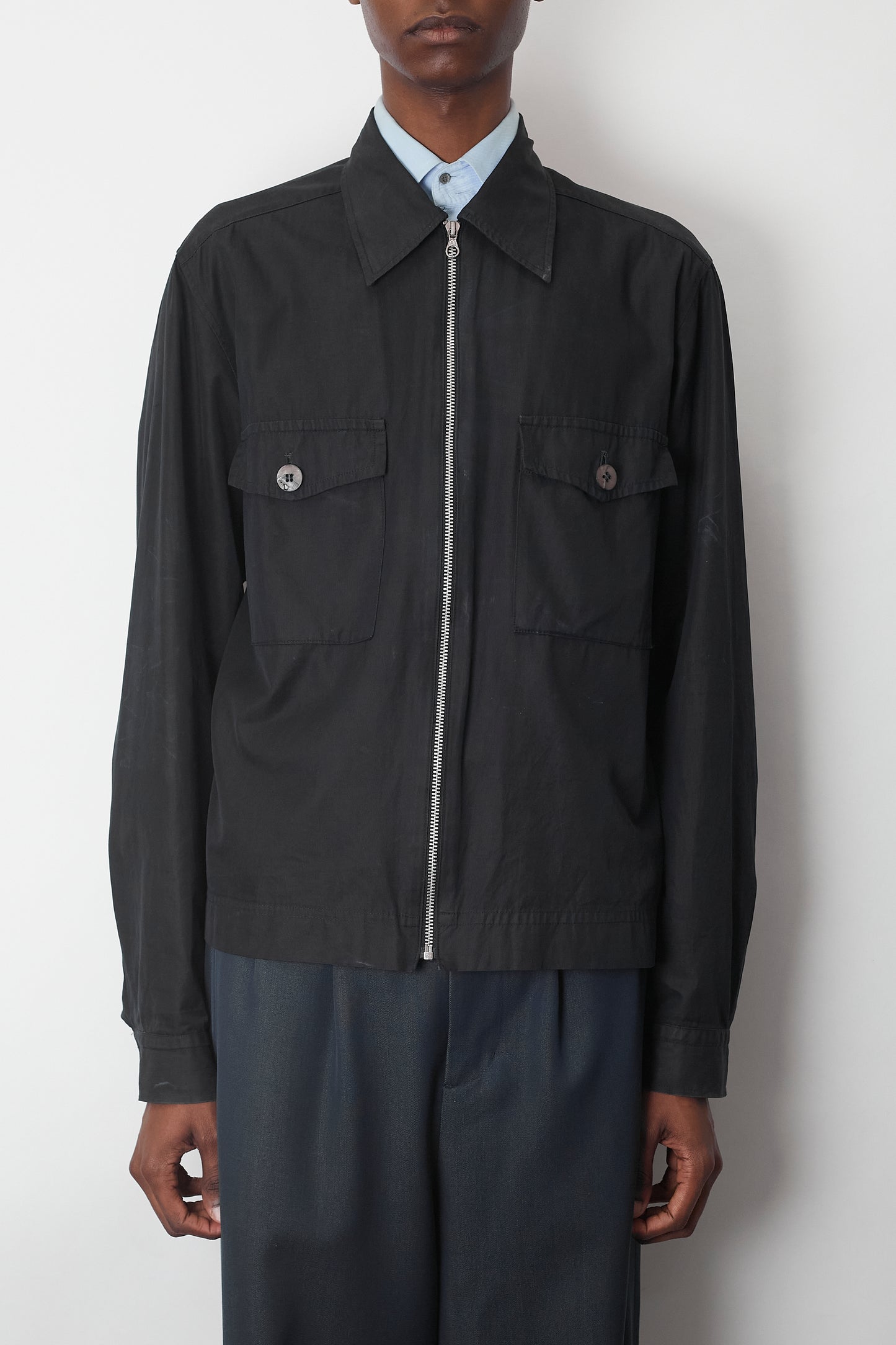 DRIES VAN NOTEN COTTON SHORT ZIP UP JACKET