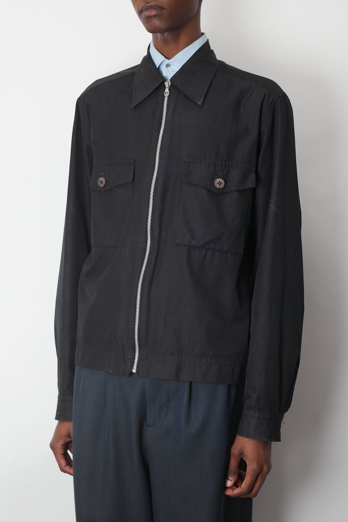 DRIES VAN NOTEN COTTON SHORT ZIP UP JACKET