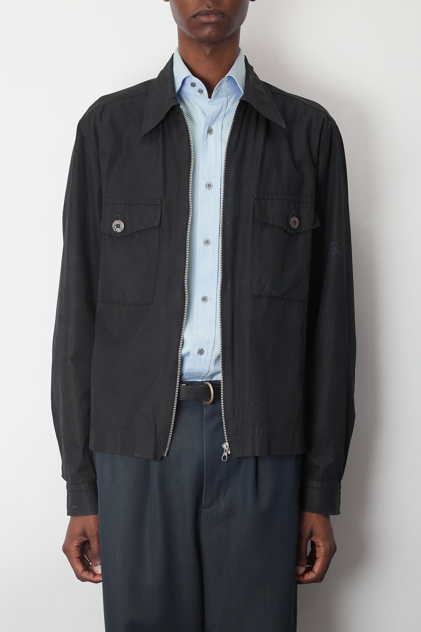 DRIES VAN NOTEN COTTON SHORT ZIP UP JACKET