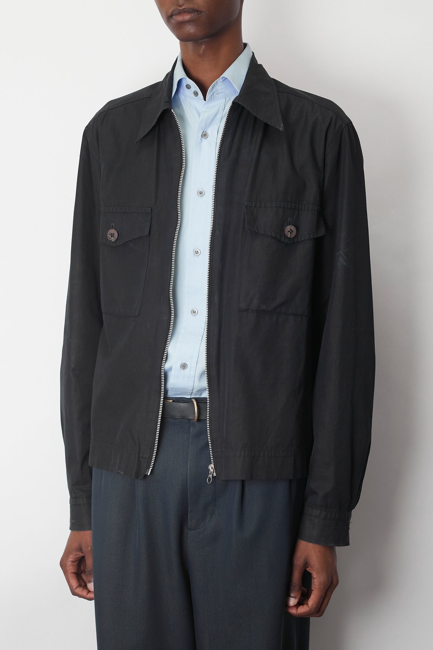 DRIES VAN NOTEN COTTON SHORT ZIP UP JACKET