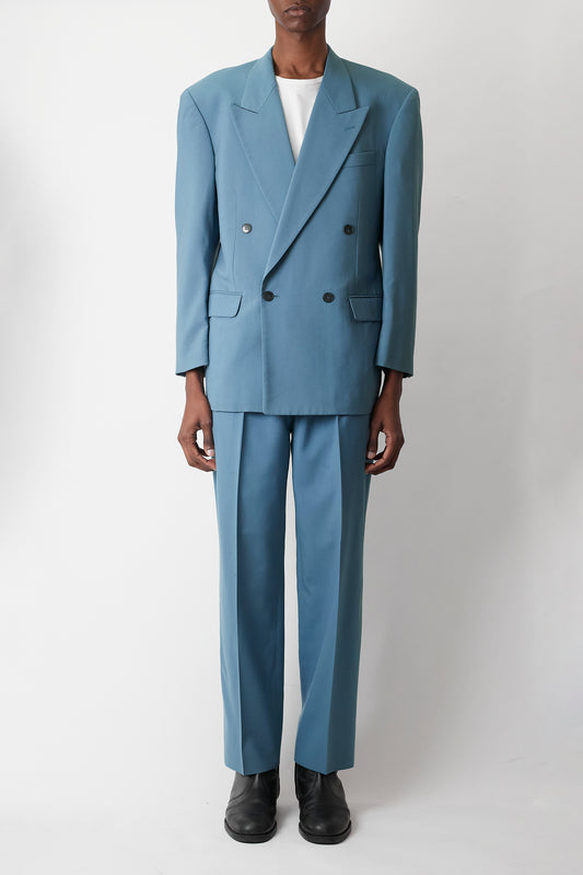 VINTAGE SKY BLUE WOOl DOUBLE  COORDINATE SUIT