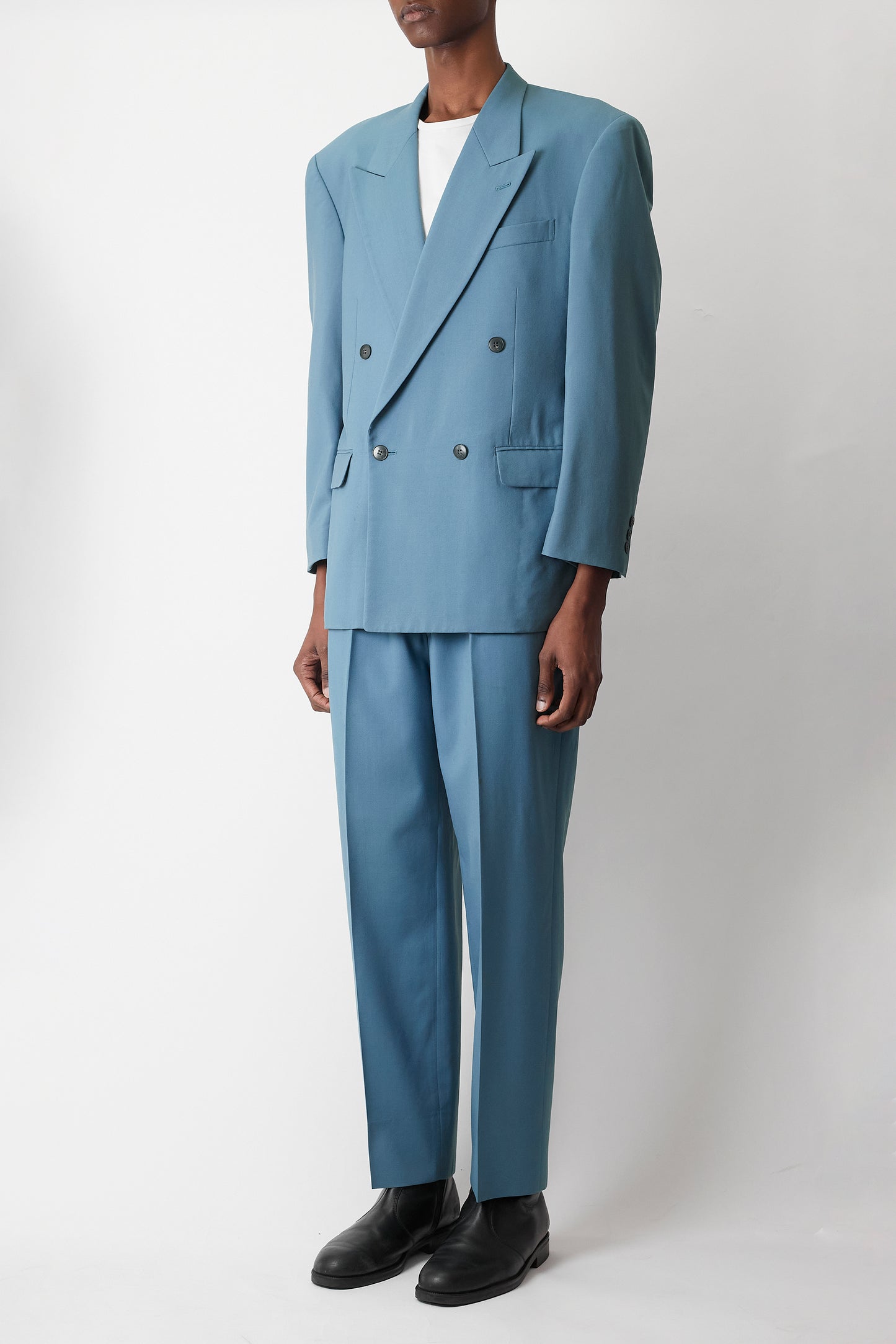 VINTAGE SKY BLUE WOOl DOUBLE  COORDINATE SUIT