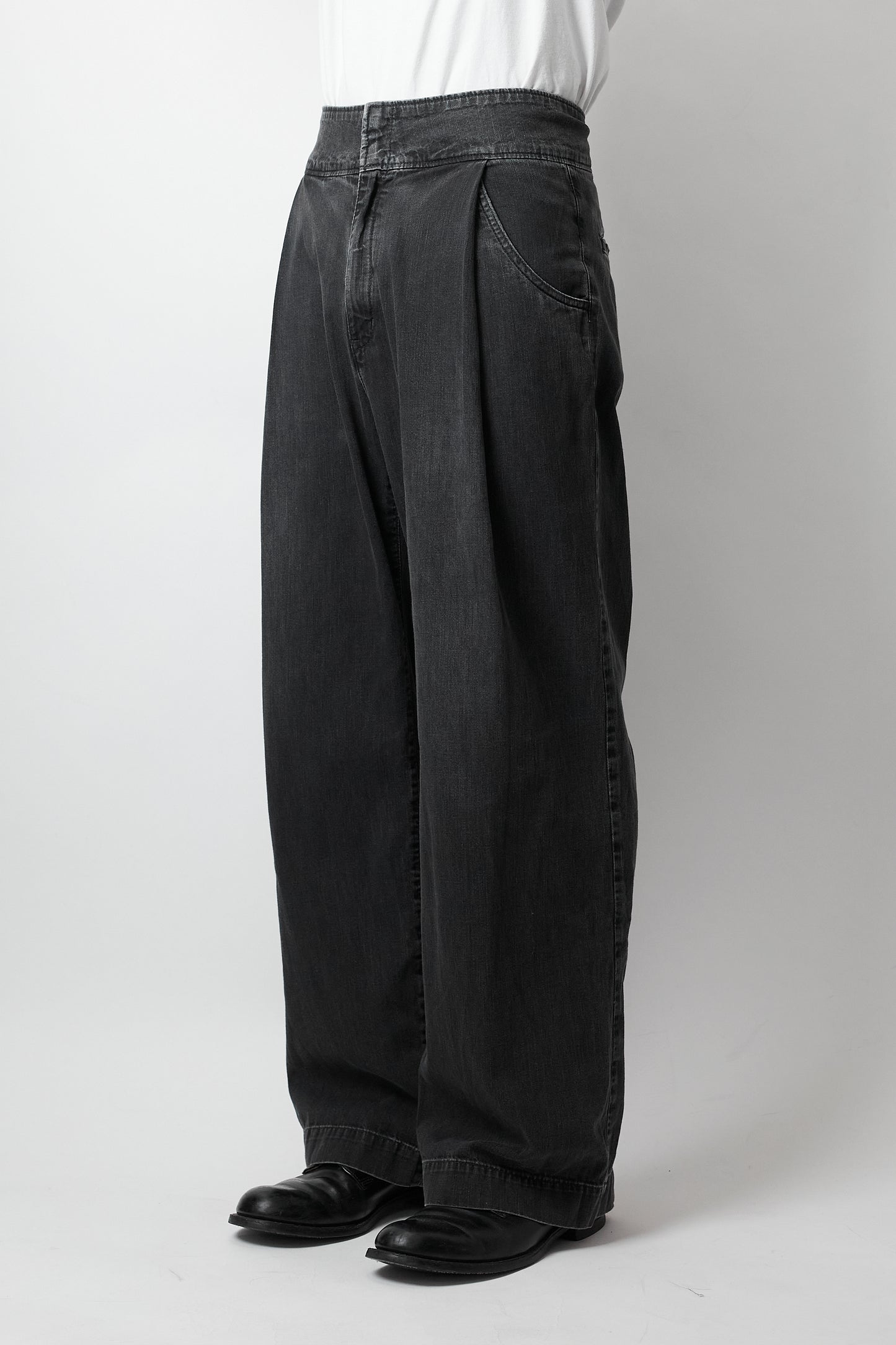 HYSTERIC GLAMOUR BLACK DENIM WIDE PANTS