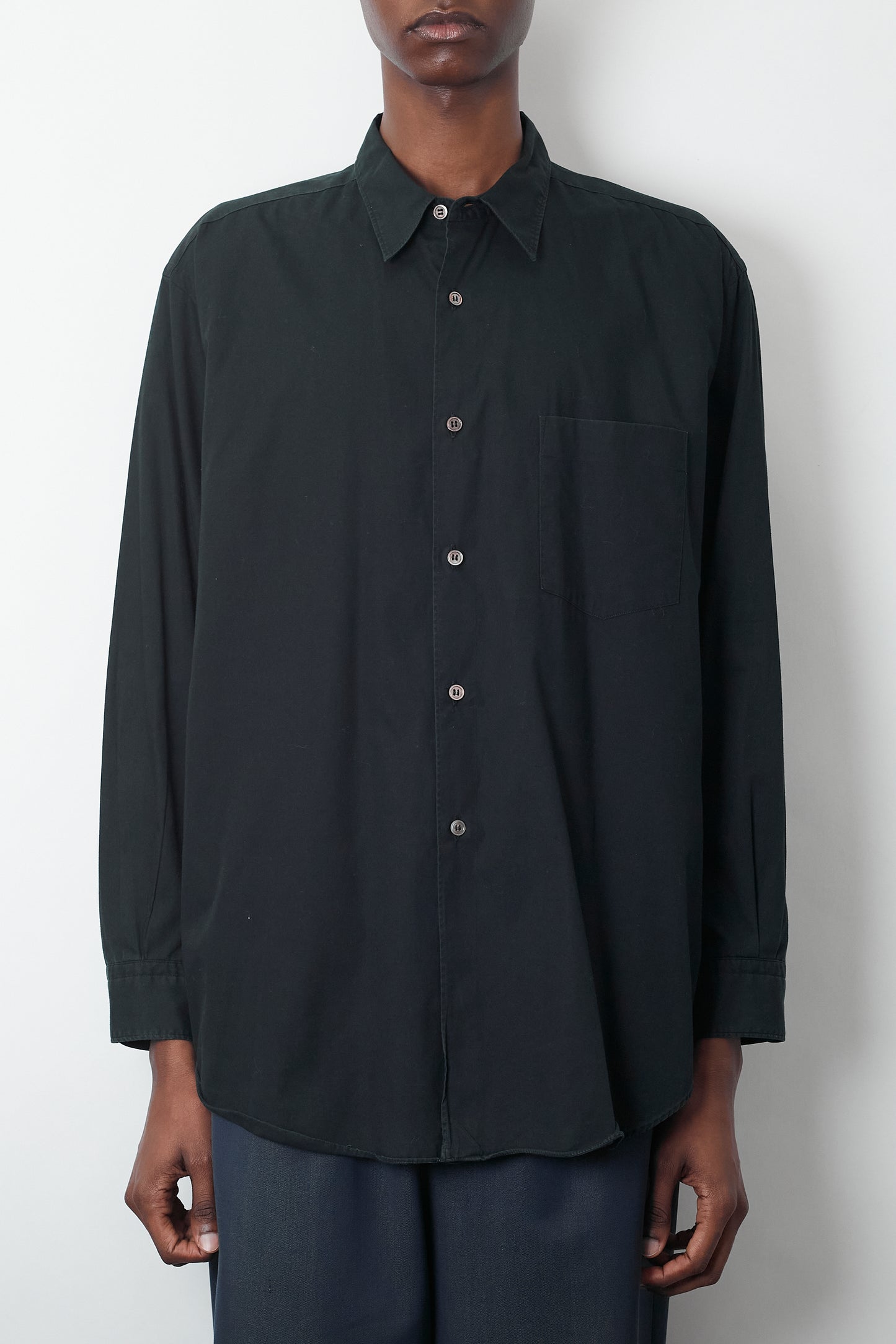 COMME DES GARCONS HOMME BLACK WIDE CLASSIC SHIRT