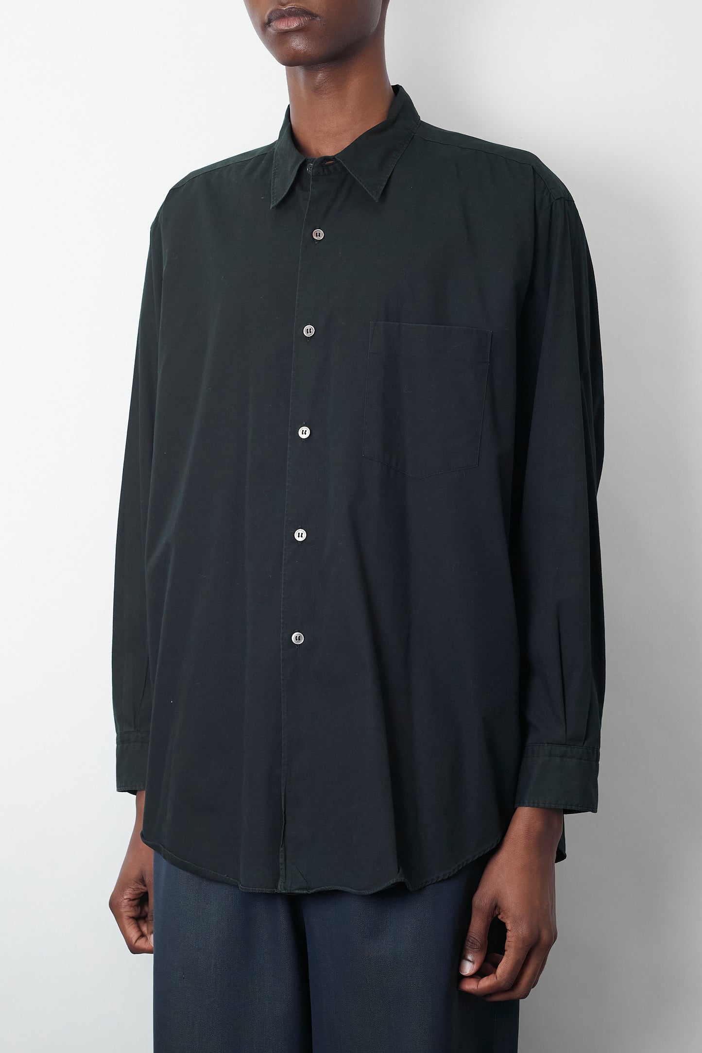 COMME DES GARCONS HOMME BLACK WIDE CLASSIC SHIRT