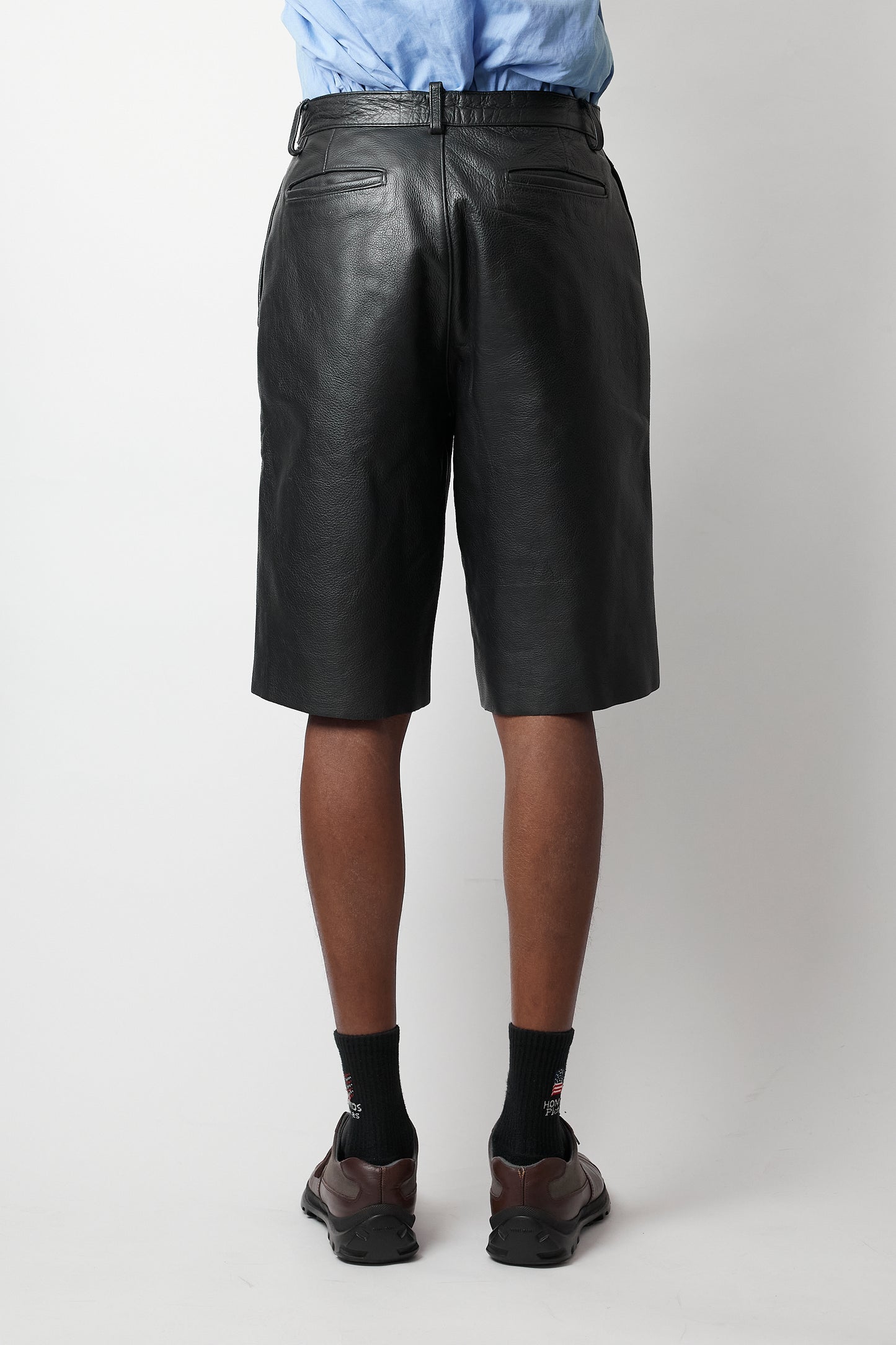 VINTAGE BLACK LEATHER SHORT PANTS