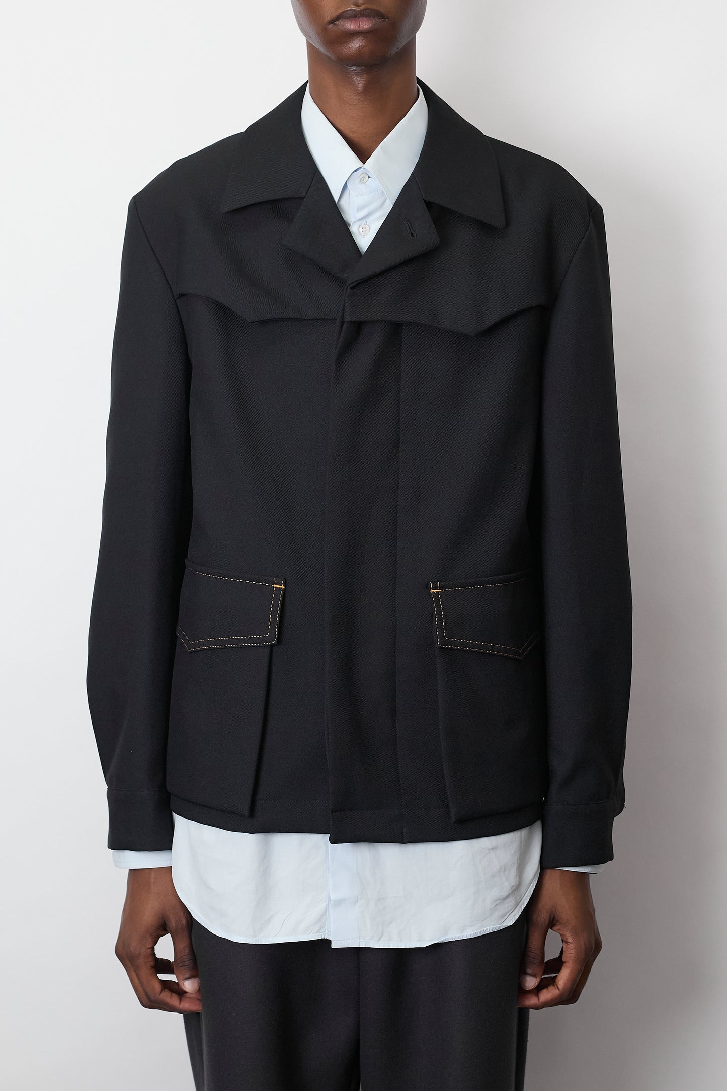 COMME DES GARCONS HOMME PLUS BLACK STITCHED JACKET